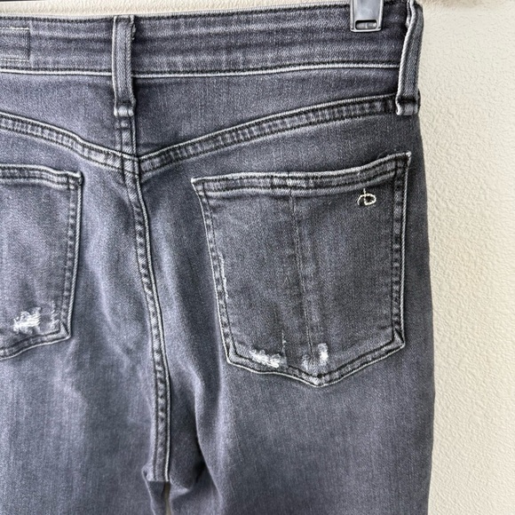 Rag & Bone Nina High-Rise Ankle Cigarette Jean Black Grafton w/Holes Denim 27 - Picture 12 of 14